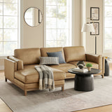 2 Piece 102" Left-Facing Vegan Leather Sectional Sofa with Chaise