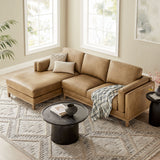 2 Piece 102" Left-Facing Vegan Leather Sectional Sofa with Chaise