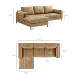 2 Piece 102" Left-Facing Vegan Leather Sectional Sofa with Chaise