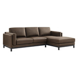 2 Piece 102" Right-Facing Vegan Leather Sectional Sofa with Chaise