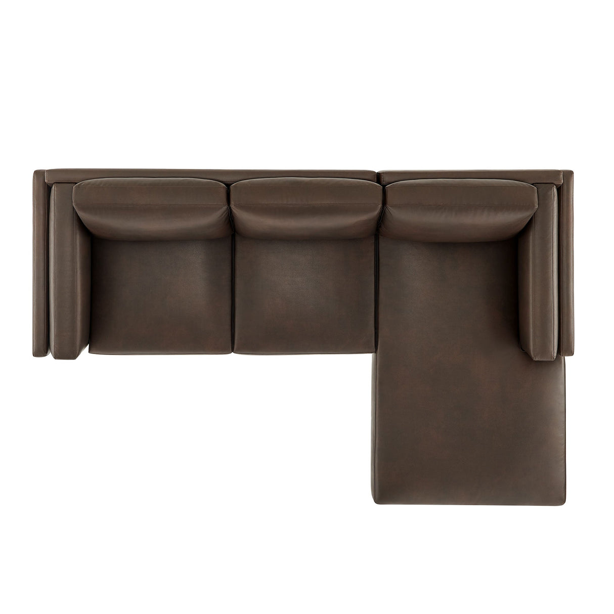 2 Piece 102" Right-Facing Vegan Leather Sectional Sofa with Chaise