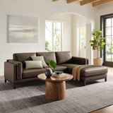 2 Piece 102" Right-Facing Vegan Leather Sectional Sofa with Chaise