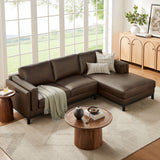 2 Piece 102" Right-Facing Vegan Leather Sectional Sofa with Chaise