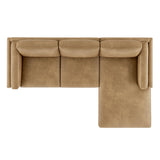 2 Piece 102" Right-Facing Vegan Leather Sectional Sofa with Chaise