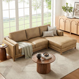 2 Piece 102" Right-Facing Vegan Leather Sectional Sofa with Chaise