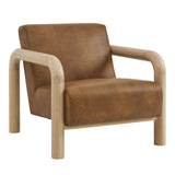 31 Inch Vegan Leather Accent Chair