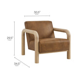 31 Inch Vegan Leather Accent Chair