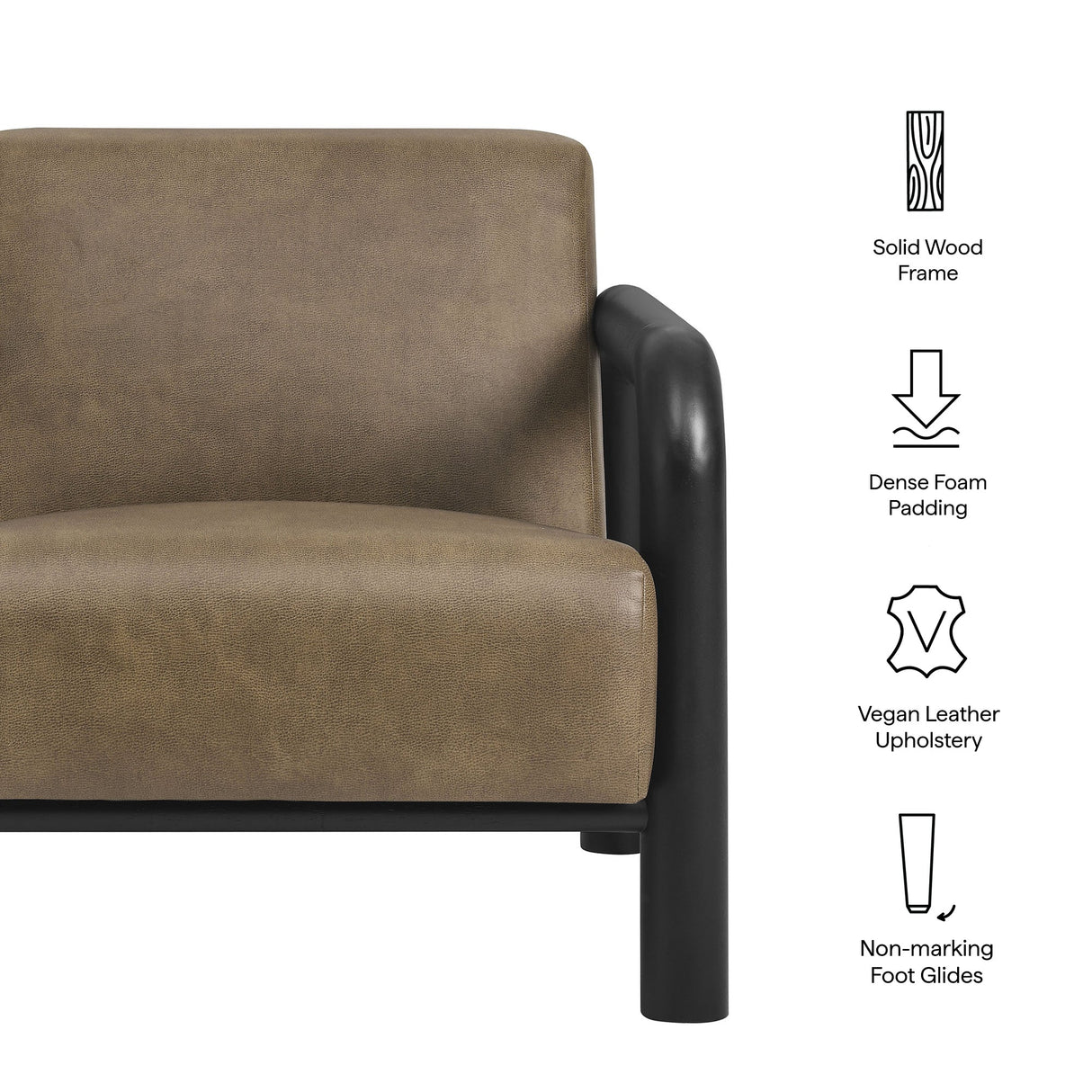 31 Inch Vegan Leather Accent Chair