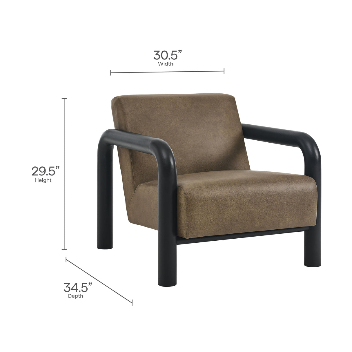 31 Inch Vegan Leather Accent Chair