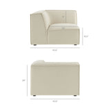 41 Inch Performance Fabric Corner Modular Sectional Armchair
