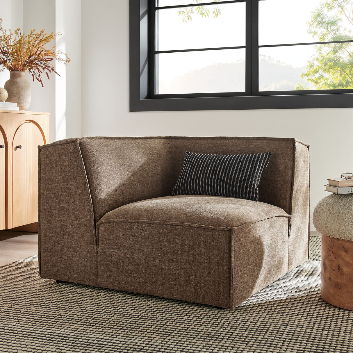 41 Inch Performance Fabric Corner Modular Sectional Armchair