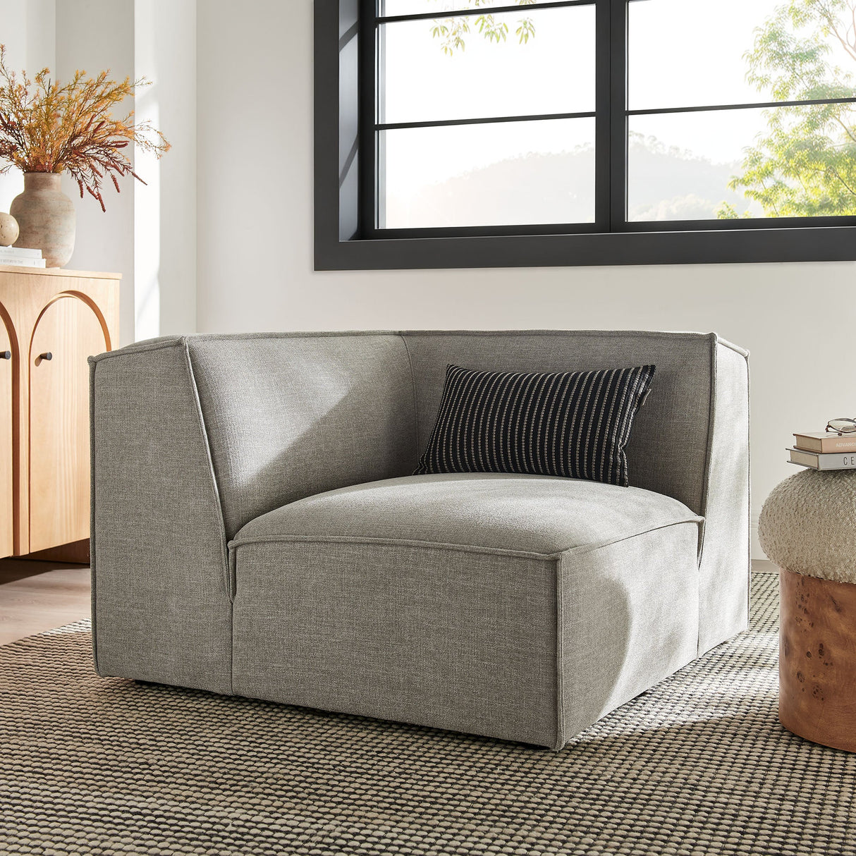41 Inch Performance Fabric Corner Modular Sectional Armchair