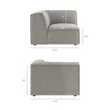 41 Inch Performance Fabric Corner Modular Sectional Armchair