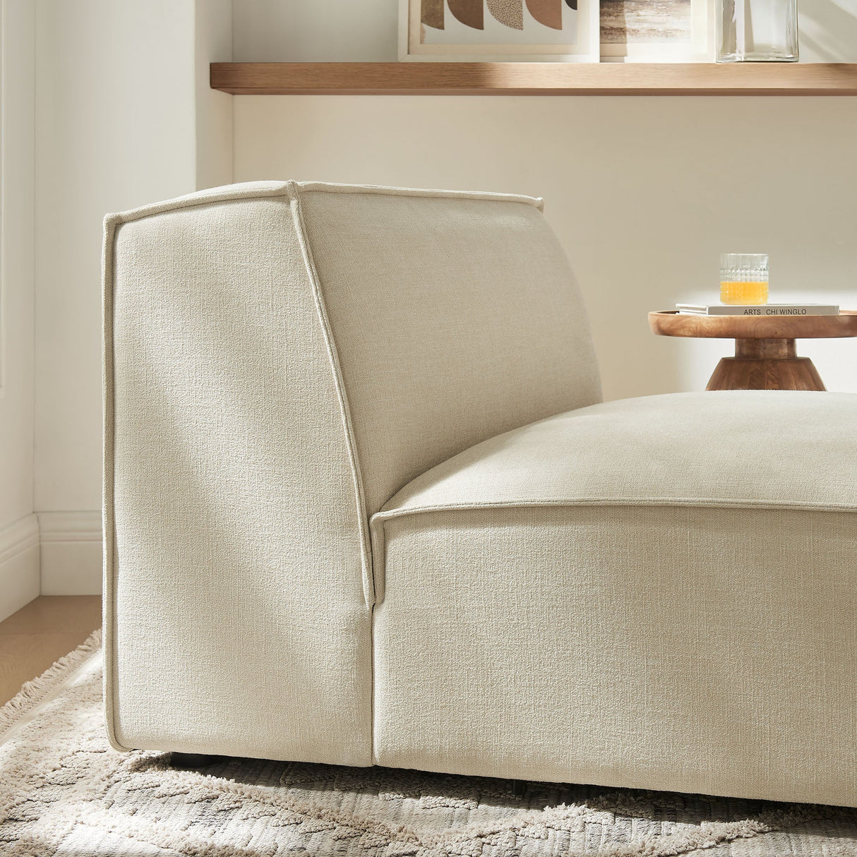41 Inch Performance Fabric Armless Modular Sectional Chair