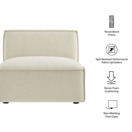 41 Inch Performance Fabric Armless Modular Sectional Chair