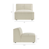 41 Inch Performance Fabric Armless Modular Sectional Chair