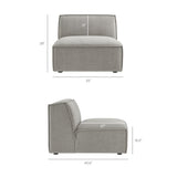 41 Inch Performance Fabric Armless Modular Sectional Chair