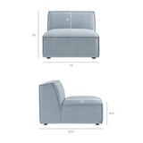 41 Inch Performance Fabric Armless Modular Sectional Chair