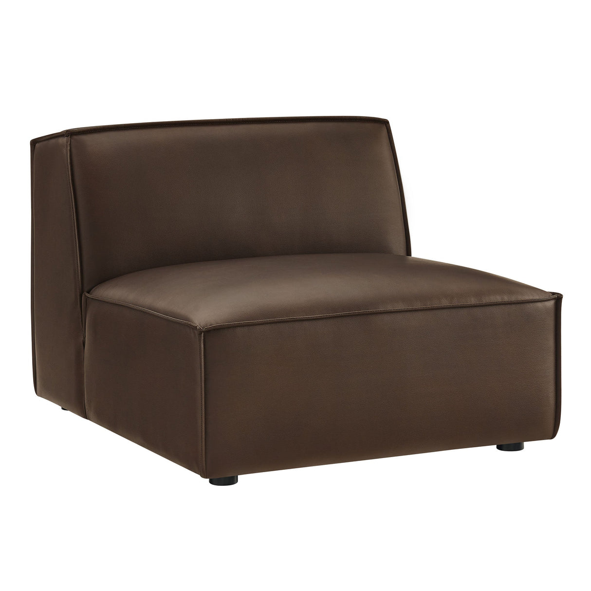 41 Inch Vegan Leather Armless Modular Sectional Chair