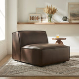 41 Inch Vegan Leather Armless Modular Sectional Chair