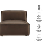 41 Inch Vegan Leather Armless Modular Sectional Chair