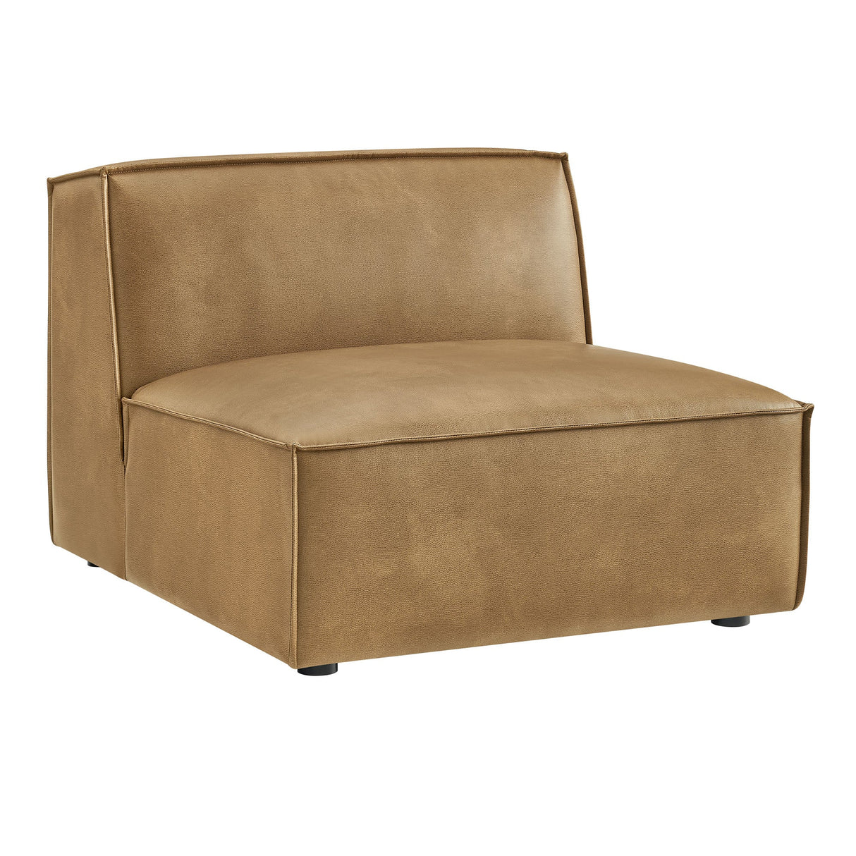 41 Inch Vegan Leather Armless Modular Sectional Chair