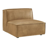 41 Inch Vegan Leather Armless Modular Sectional Chair