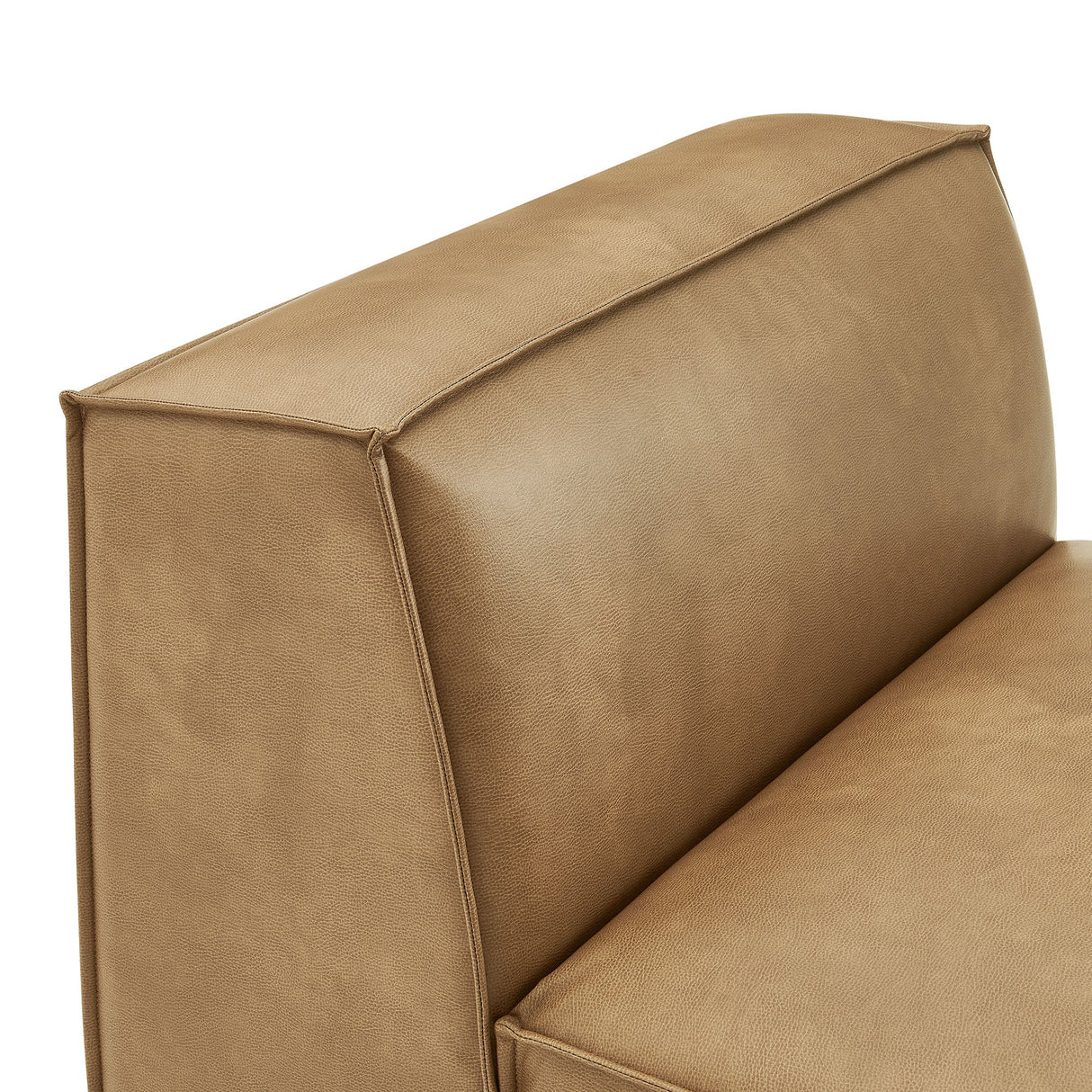 41 Inch Vegan Leather Armless Modular Sectional Chair
