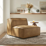 41 Inch Vegan Leather Armless Modular Sectional Chair