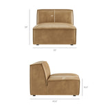 41 Inch Vegan Leather Armless Modular Sectional Chair