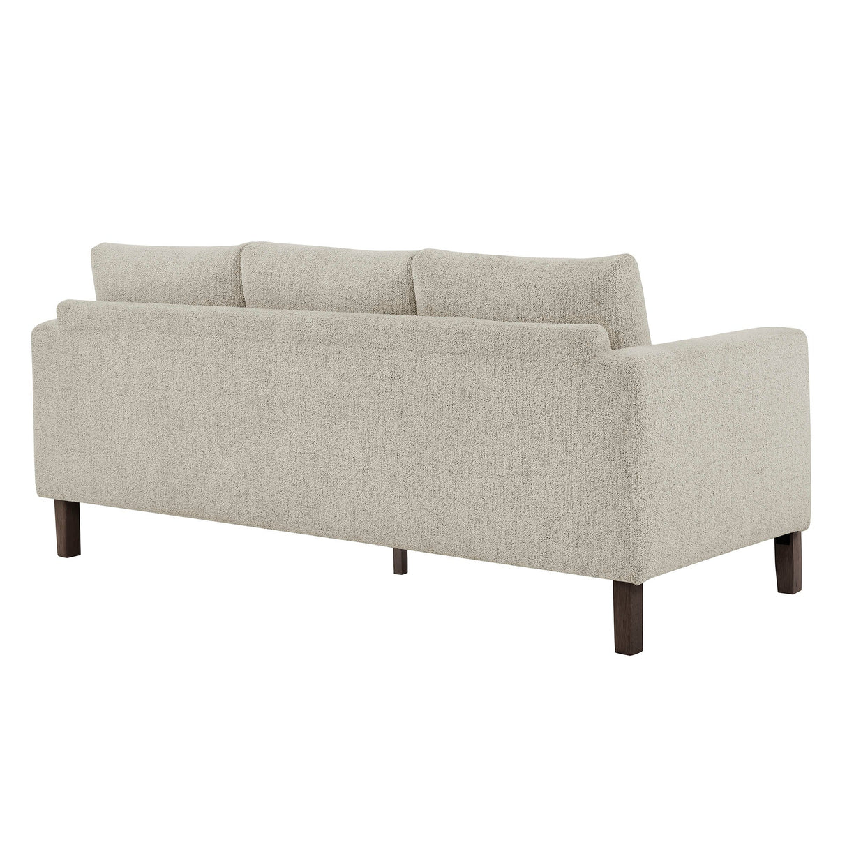 Sculptural 75" Brushed Bouclé Sofa with Tapered Wood Legs