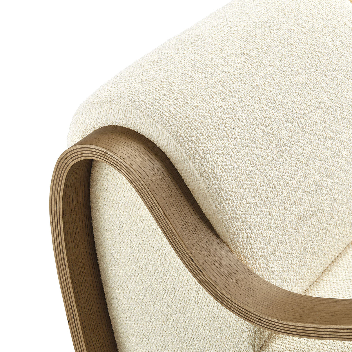 29 Inch Lattice Boucle Fabric Accent Armchair