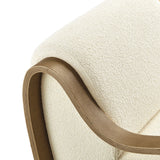 29 Inch Lattice Boucle Fabric Accent Armchair