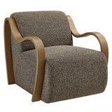 29 Inch Lattice Boucle Fabric Accent Armchair