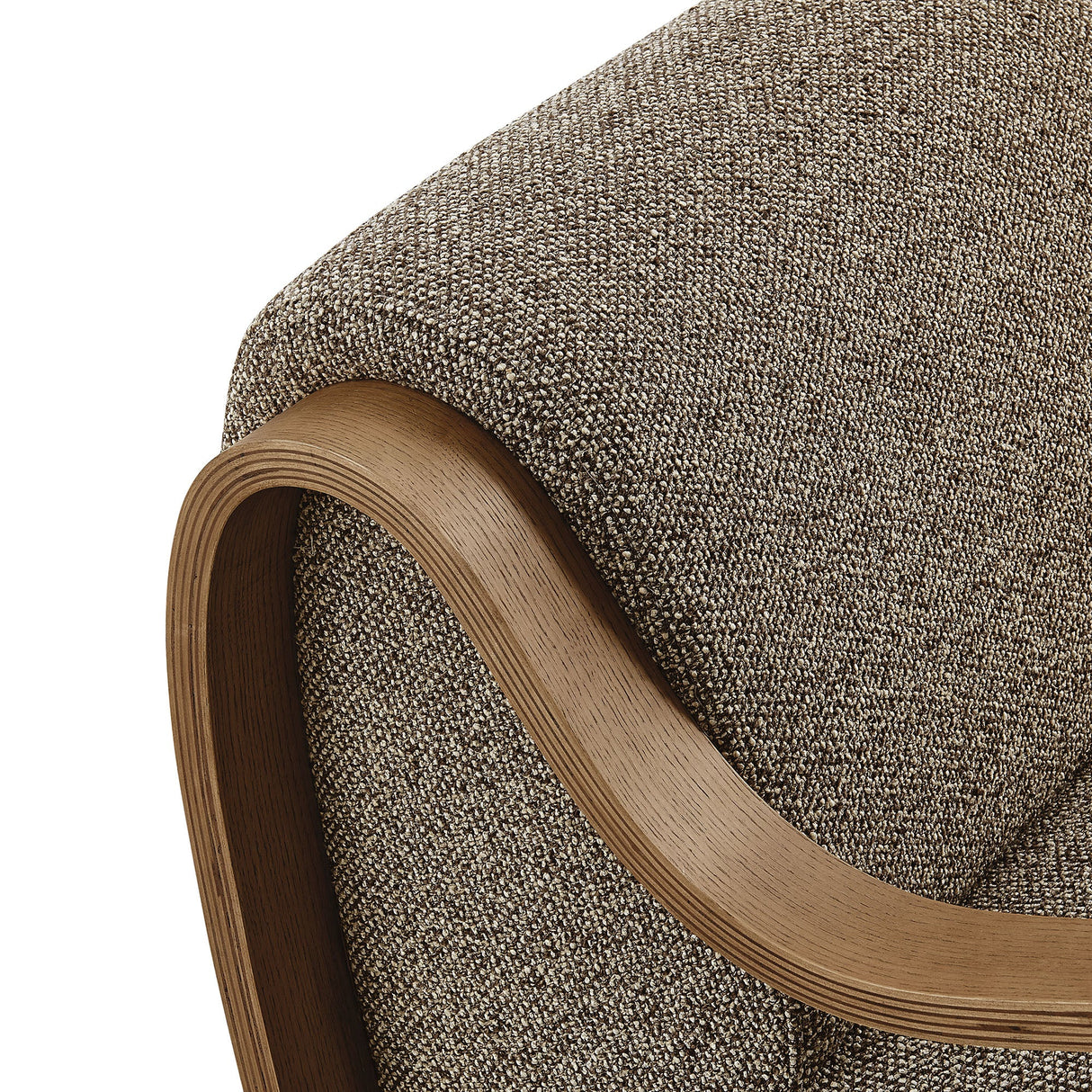 29 Inch Lattice Boucle Fabric Accent Armchair