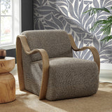29 Inch Lattice Boucle Fabric Accent Armchair