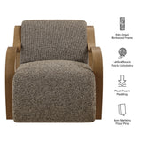 29 Inch Lattice Boucle Fabric Accent Armchair