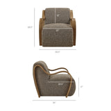 29 Inch Lattice Boucle Fabric Accent Armchair