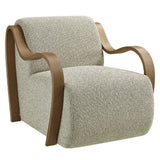 29 Inch Lattice Boucle Fabric Accent Armchair