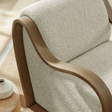 29 Inch Lattice Boucle Fabric Accent Armchair