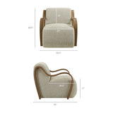 29 Inch Lattice Boucle Fabric Accent Armchair