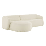 2 Piece 120" Left Facing Boucle Fabric Modular Sofa with Chaise