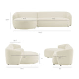 2 Piece 120" Left Facing Boucle Fabric Modular Sofa with Chaise