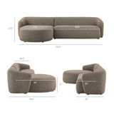 2 Piece 120" Left Facing Boucle Fabric Modular Sofa with Chaise