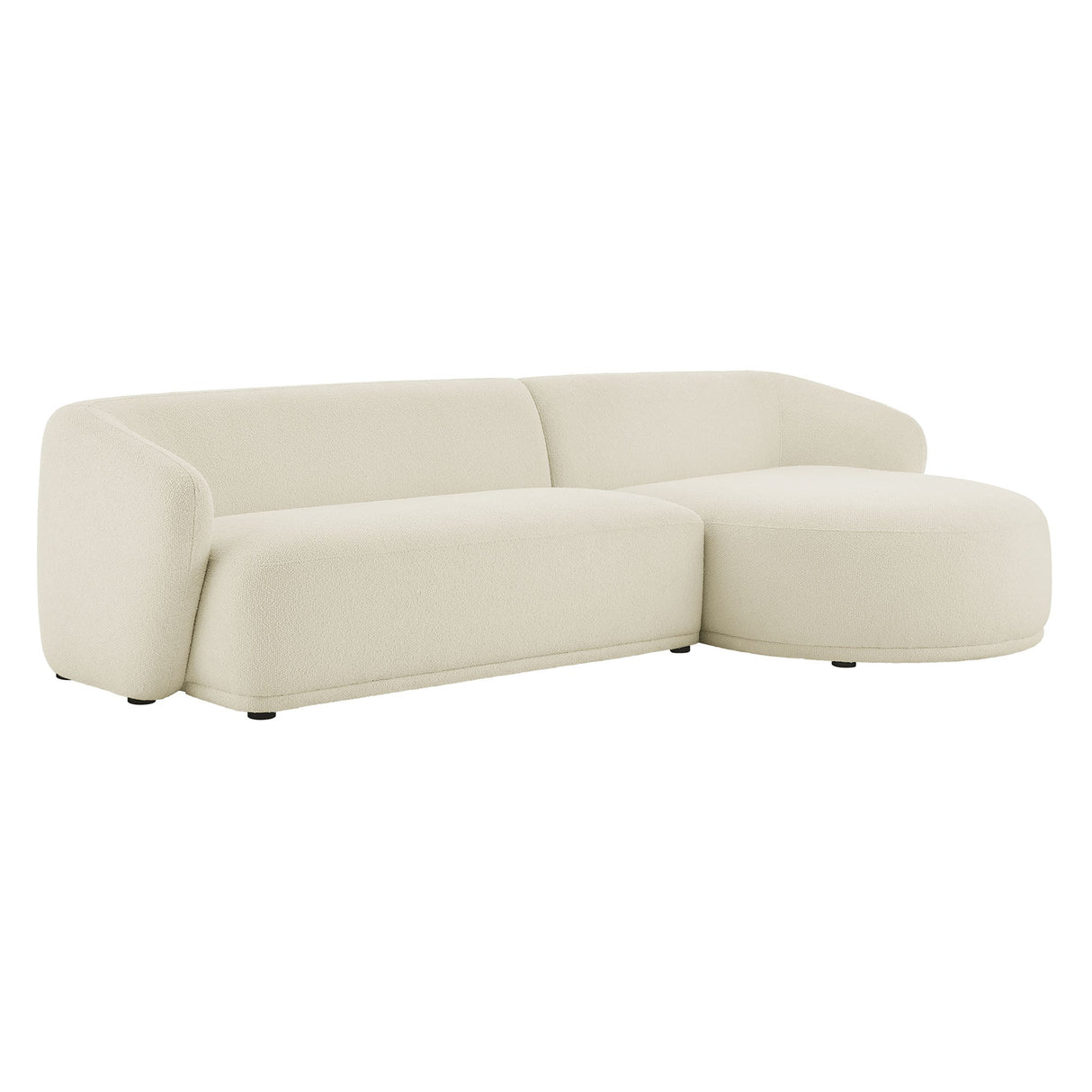 2 Piece 120" Right Facing Boucle Fabric Modular Sofa with Chaise