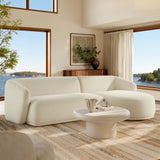 2 Piece 120" Right Facing Boucle Fabric Modular Sofa with Chaise