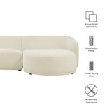 2 Piece 120" Right Facing Boucle Fabric Modular Sofa with Chaise