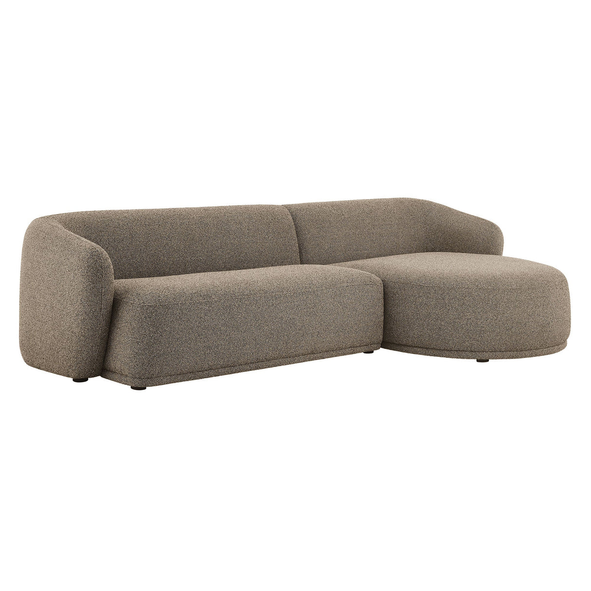 2 Piece 120" Right Facing Boucle Fabric Modular Sofa with Chaise