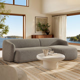 2 Piece 120" Right Facing Boucle Fabric Modular Sofa with Chaise