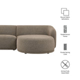 2 Piece 120" Right Facing Boucle Fabric Modular Sofa with Chaise